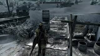 Starting quests at the Windhelm docks  Skyrim gameplay [upl. by Kalk]