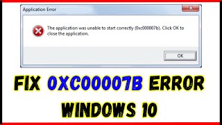 How to Fix Error oxc00007b  oxc00007b Fix Windows 10 [upl. by Aek]