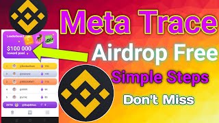 meta trace new Airdrop today simple Steps  meta Airdrop zero investment [upl. by Kalin]