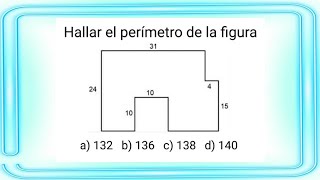 1 EJERCICIO RESUELTO DE PERIMETROS DE POLIGONO IRREGULAR  GEOMETRIA  NIVEL SECUNDARIA [upl. by Llednol317]