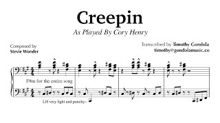 Cory Henry plays Stevie Wonder Creepin  Piano Transcription [upl. by Ahsiekel]