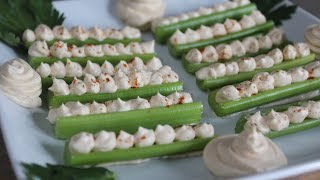 Cream Cheese Stuffed Celery Tasty amp Quick Recipes [upl. by Ahsimet995]