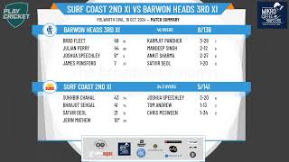 Surf Coast 2nd XI v Barwon Heads 3rd XI [upl. by Odnomyar718]