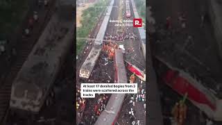 Drone footage reveals devastating extent of Odisha triple train collision shorts [upl. by Ttenna]