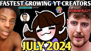 Jaiden Animations CarryMinati IShowSpeed amp MORE  Fastest Growing YouTube Creators July 2024 [upl. by Lorri]