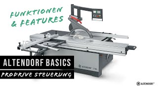 Funktionen der ProDrive Steuerung  Altendorf F 45 Formatkreissäge [upl. by Sandro]