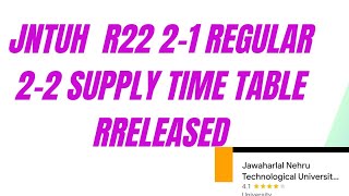 JNTUH 21 Regular 22 Supply Time Table Released  JNTUH Exam Updates  JNTUH Latest Updates [upl. by Azral]