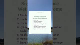 Signs to Diagnose Wet Brain Syndrome [upl. by Bigelow]