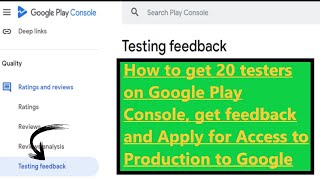 How to get 20 testers and provide feedback to Google for Closed Testing on Google Play Console [upl. by Jaunita994]