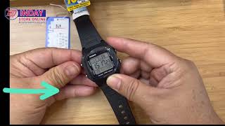 Casio W800H1A Tutorial on How to set Time and Date [upl. by Ahtiek]