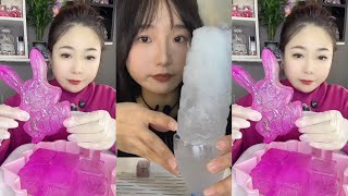 ASMR WHITE ICE EATING  FREEZER FROST EATING AND SCRAPING  FLAVOURED ICE 🧊 [upl. by Pearle]