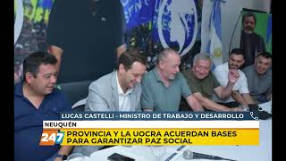 Provincia y UOCRA acuerdan bases para garantizar paz social  Lucas Castelli [upl. by Eiramassenav363]