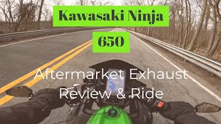 Aftermarket Exhaust Review amp Ride On 2023 Kawasaki Ninja 650 [upl. by Kristine485]