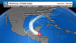 Tropical Storm Sara to make landfall in Belize Sunday [upl. by Nordine]