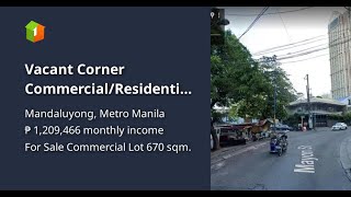 Vacant Corner CommercialResidential Lot for Sale in Mandaluyong [upl. by Essirahs214]