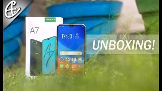 OPPO A7  Waterdrop 4230 mAh 16MP Selfie  Unboxing amp Hands On Review [upl. by Kerwon368]