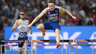 Karsten Warholm cruises into 400m hurdle World Championship final with strong semi  NBC Sports [upl. by Ardied]