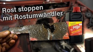 Rost behandeln am Oldtimer  Rostumwandler amp schweißen  BMW E12  QUALITATIEF [upl. by Ehling]