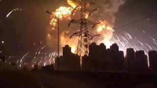 HUGE EXPLOSION IN CHINA  ALL ANGLES COMPILATION HD Tianjin [upl. by Alledi]