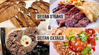 Vegan Oxtails  Seitan Oxtails  Seitan Steaks  Vegan Steaks  Washed That Flour Method  NTW [upl. by Nrek]