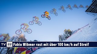 Weltpremiere auf der Streif Fabio Wibmer mit über 100 kmh auf der schwierigsten Abfahrt der Welt [upl. by Nnyledam]