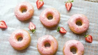 The Best Baked Doughnuts with Fresh Strawberry Glaze [upl. by Ynnor]