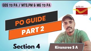 Po guide part two Section 4  Po guide part 2 class in Malayalam  GDS to PA MTS POSTMAN Exam [upl. by Alleuqcaj]