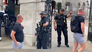 Get Lost Rude Man Ignored Armed Officers Guard Massively Shouts at Him [upl. by Ardaed321]