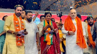 Amit Shah Road Show in Hyderabad at Lal Darwaza  BJP Madhavi Latha with Amit Shah at Old City [upl. by Gipson581]