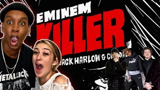 FIRST TIME HEARING Eminem  Killer Remix Official Audio ft Jack Harlow Cordae REACTION  YO🤯 [upl. by Assereht204]