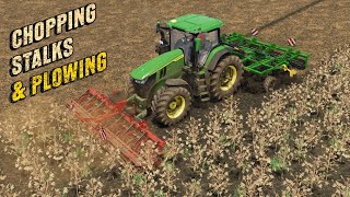 Chopping Stalks amp Plowing  John Deere 7R 350  Farming Simulator 22 [upl. by Llehcsreh315]