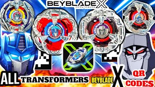 ALL TRANSFORMERS BEYBLADE X QR CODES  Gameplay  Hasbro Beyblade X App [upl. by Koerlin991]