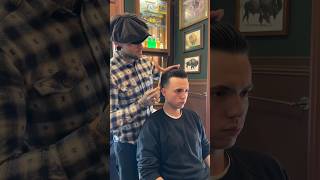 Classic haircut styled with Reuzel Green Grease Pomade [upl. by Yaakov769]