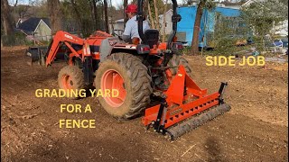 Old Kubota tractor leveling a yard part [upl. by Gerdeen]