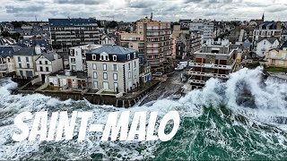 Grandes marées filmé en drone à SaintMalo  Bretagne  France [upl. by Kristie278]