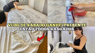 VLOG DE SÁBADO TODOS MEUS LENÇOIS RASGARAM  GANHEI PRESENTE  ORGANIZAÇÃO  Caiçara e Carioca [upl. by Hagerman]