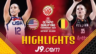 Breanna Stewart wins a thriller vs Belgium at the buzzer  J9 Highlights  FIBA Womens OQT 2024 [upl. by Lebasy95]