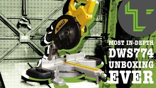 The most indepth DeWalt dws774 unboxing ever chop saw mitre saw [upl. by Tavey]