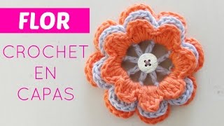 Flores de crochet en capas [upl. by Rossner]