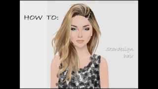 Stardoll Stardesign tutorial Wavy Blonde hair [upl. by Kavanaugh]