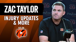 Zac Taylor Shares Unfortunate Injury News  Bengals Training Camp Updates [upl. by Ainotahs]