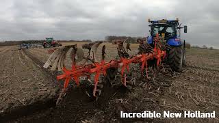 2019 New Holland T7225 Blue Power 67 Litre 6Cyl Diesel Tractor 205225HP with Kuhn Plough [upl. by Fleming]