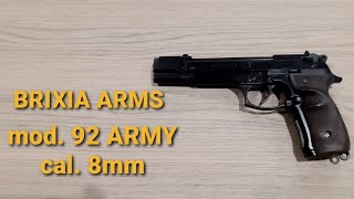 Recensione BRIXIA ARMS mod 92 ARMY cal 8mm  prova di sparo [upl. by Rosemare]