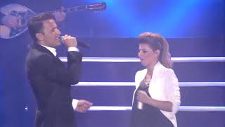 Greek singer Nikos Vertis in Israel performing Emeis oi dyo tairiazoume with Sarit Hadad [upl. by Pippo492]