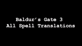 All Latin Spell Chants Translated  Baldurs Gate 3 [upl. by Wylen]