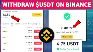 Binance se usdt withdrawal kaise kare  How to withdraw usdt from binance to bank account  Binance [upl. by Charlet]