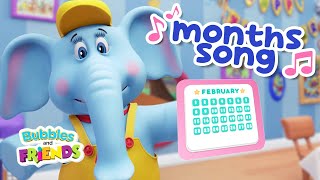 🎵 Months of the Year Song 🎵 Learn the 12 months of the year with Bubbles amp Friends  Songs for kids [upl. by Larrad]