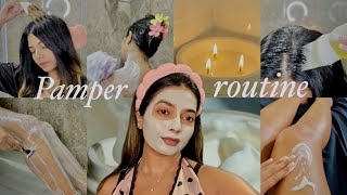 Pamper Routine🧁Birthday edition hair therapy skin care body care amp more pamperroutine [upl. by Ananna754]