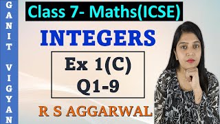 Integers  ICSE class 7 mathematics  Chapter 1  Exercise 1 C  Q 19  R S Aggarwal [upl. by Lait]