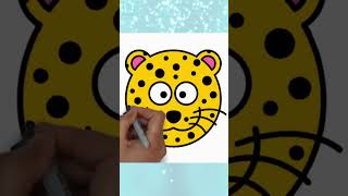 🐆💖 LEOPARD FACE CUTE DRAWING 💖🎨 drawing howtodraw cuteart [upl. by Okihsoy]